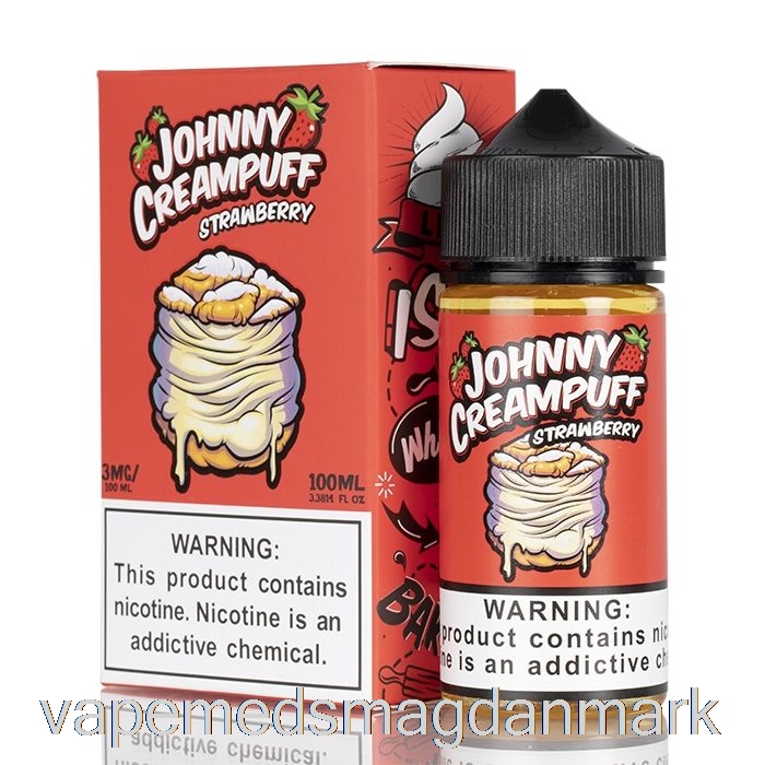 Vape Juice Jordbær - Johnny Creampuff - 100ml 6mg